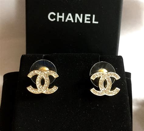 used chanel earrings mini stud|Chanel stud earrings for sale.